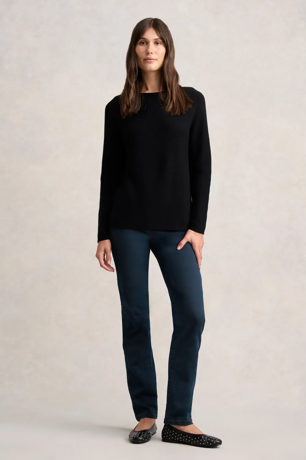 Purl Cotton Jumper - Black