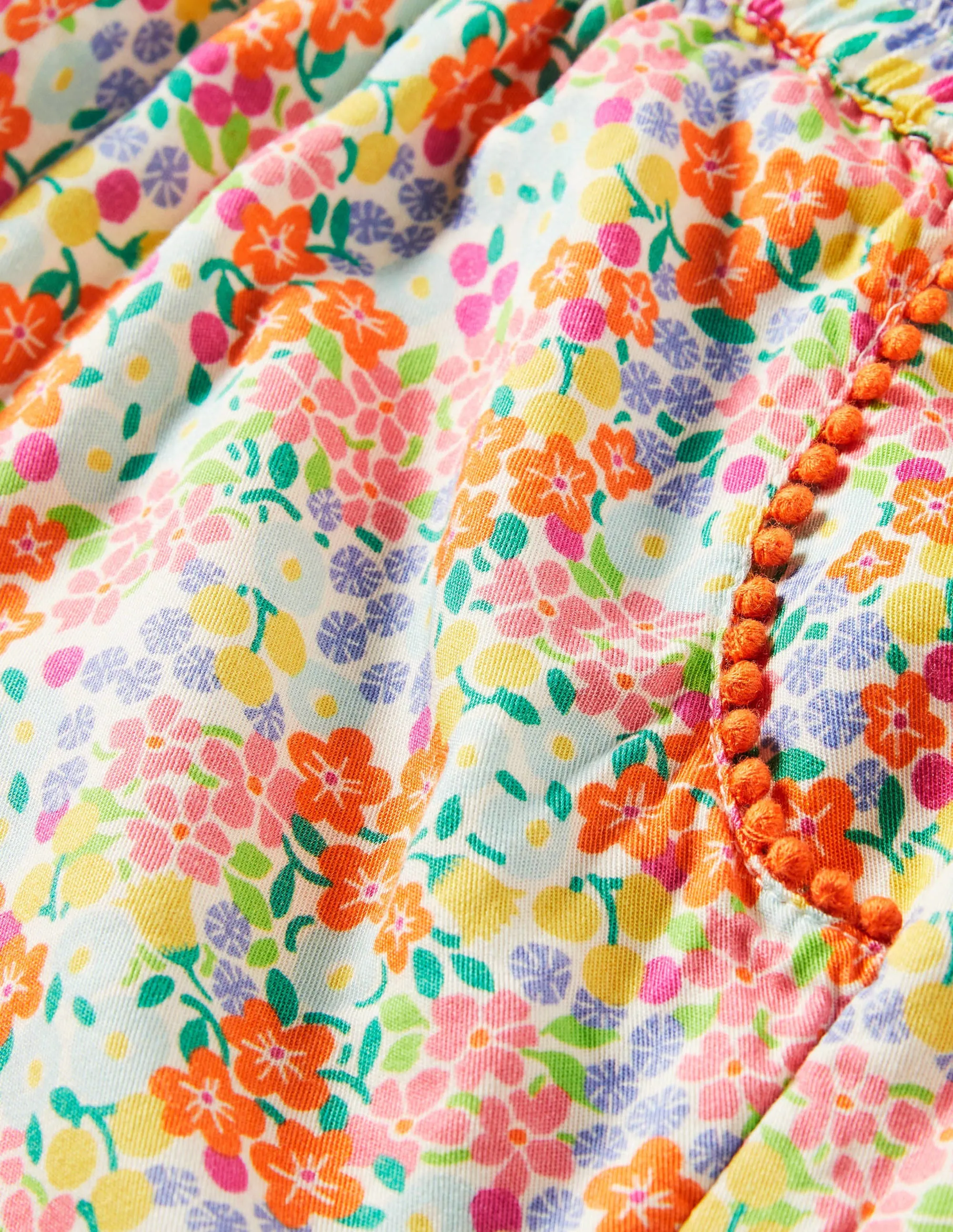 Relaxed Woven Printed Trousers-Multi Tropical Floral