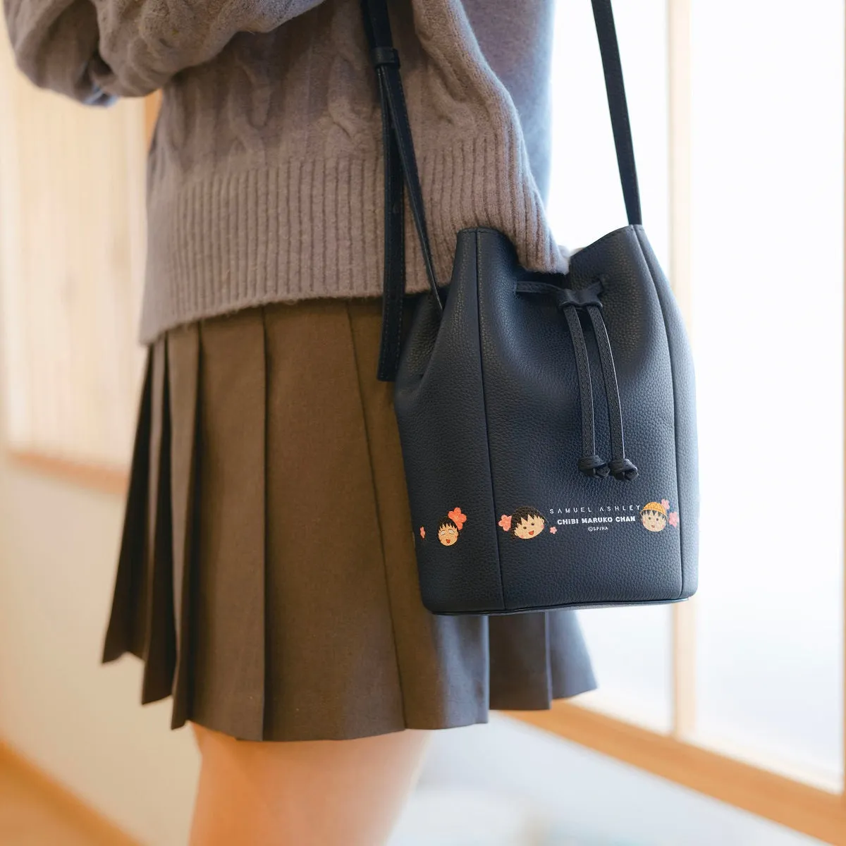 Samuel Ashley x Chibi Maruko Chan Leather Bucket Bag