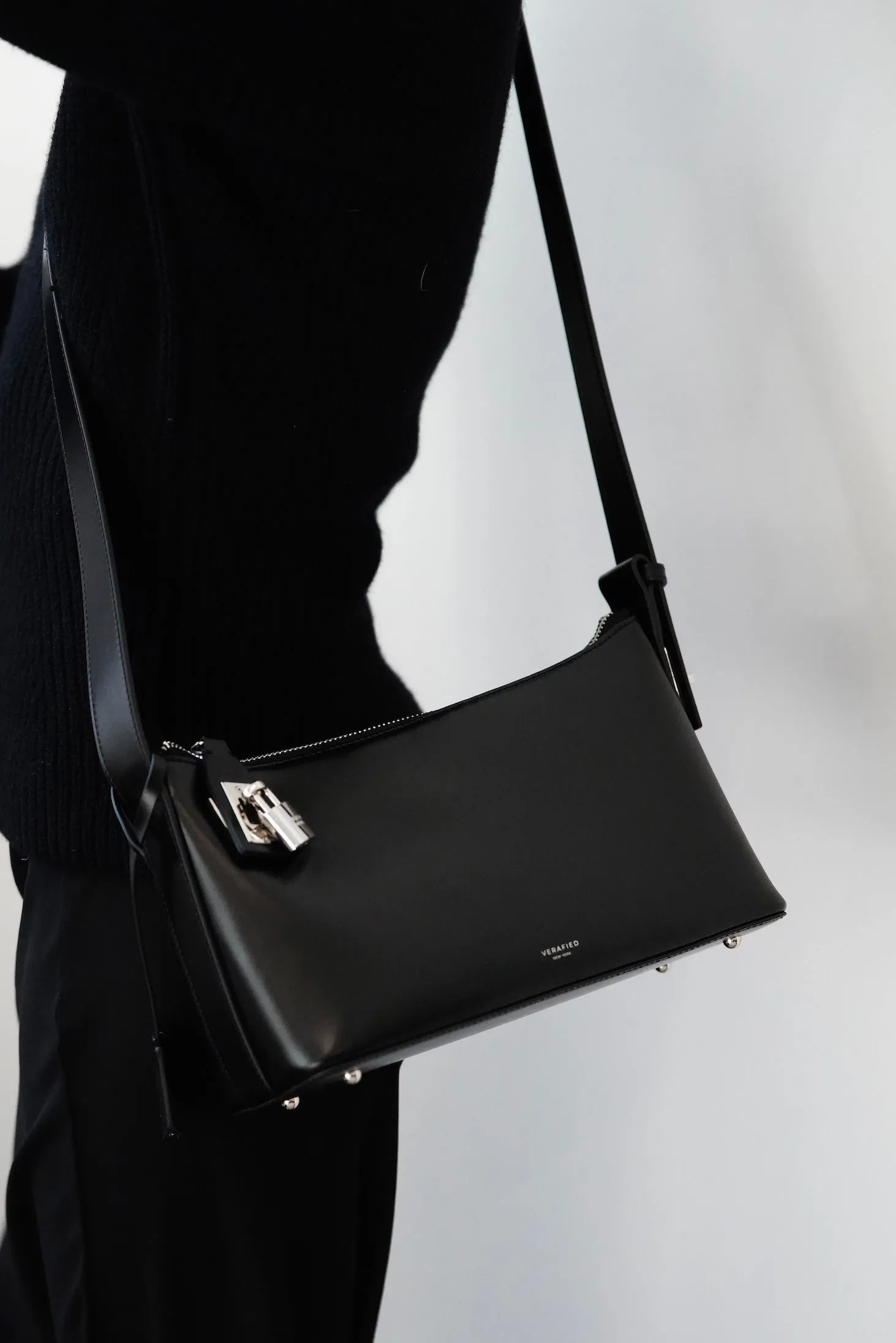 Silver Black Hobo Bag