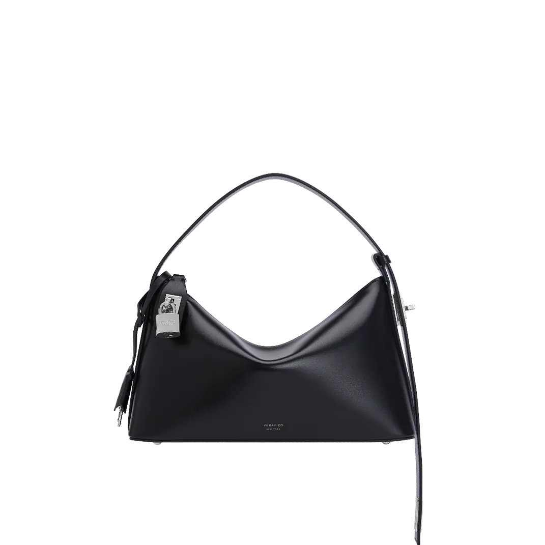 Silver Black Hobo Bag