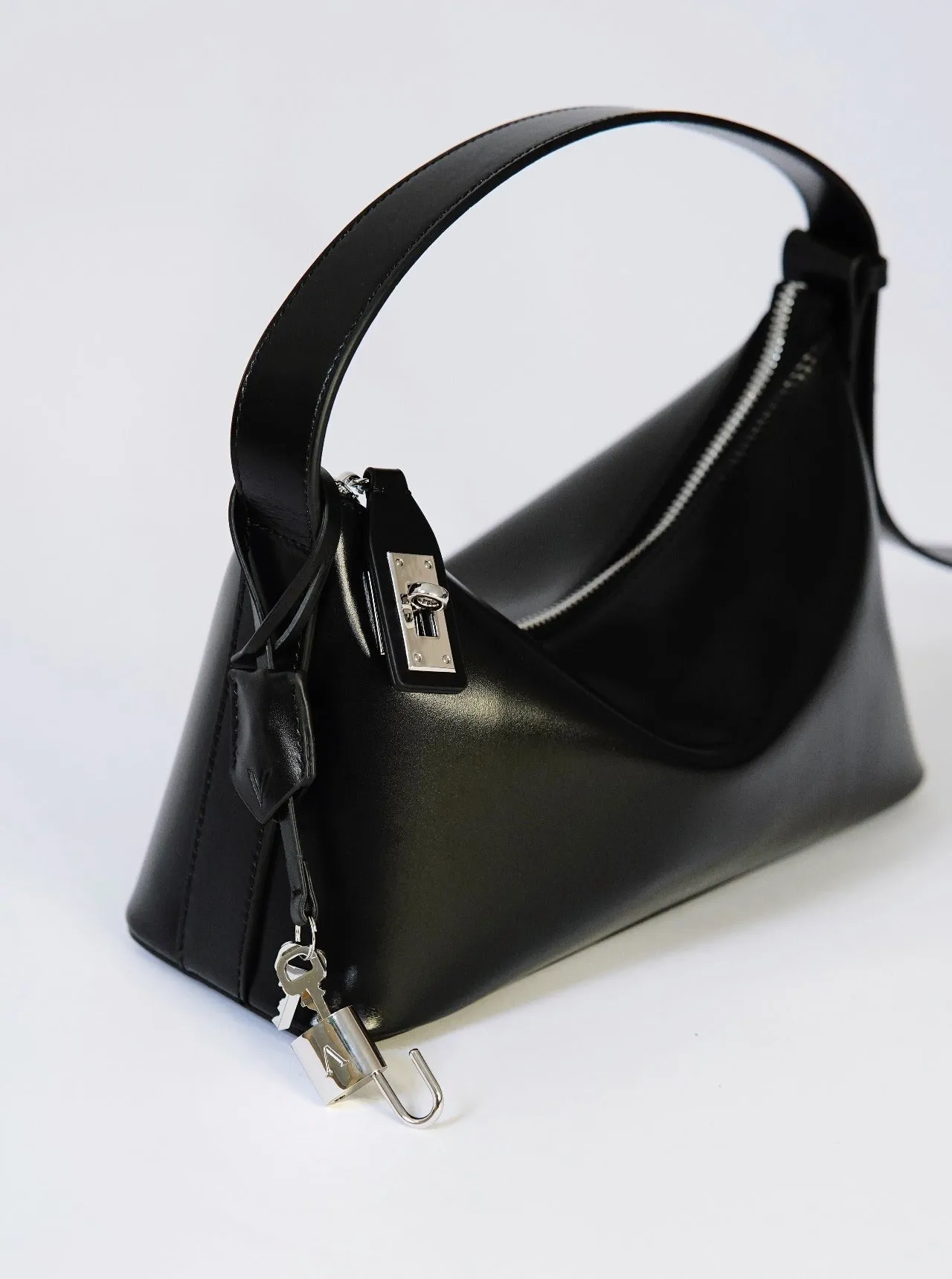 Silver Black Hobo Bag