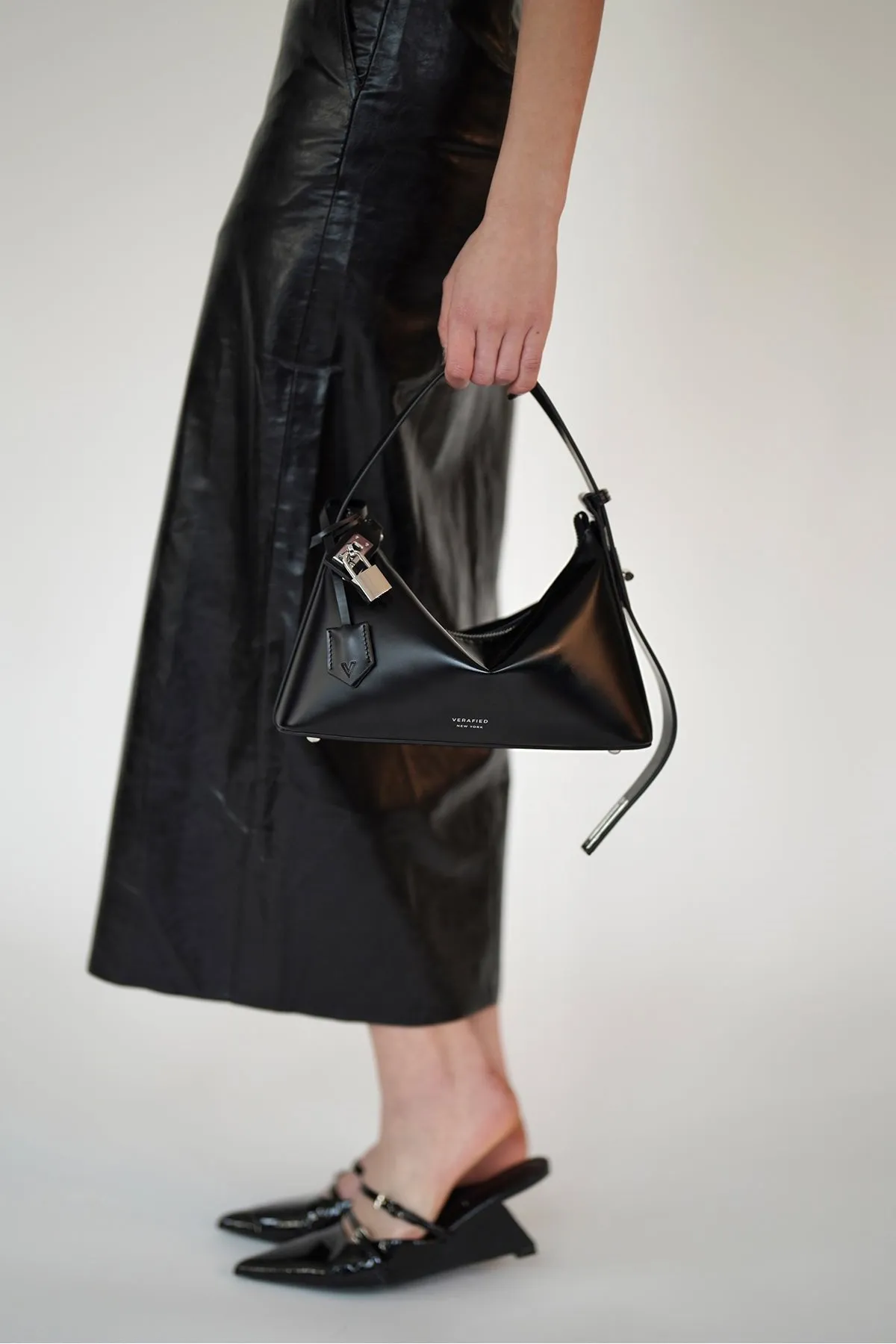 Silver Black Hobo Bag