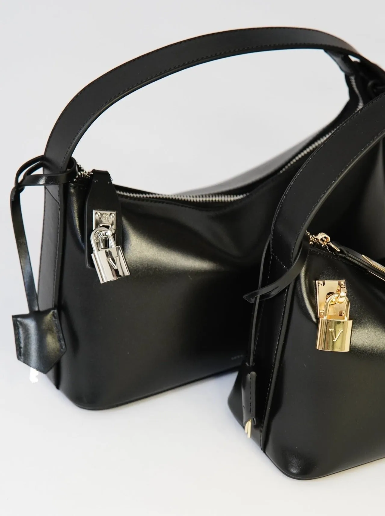 Silver Black Hobo Bag