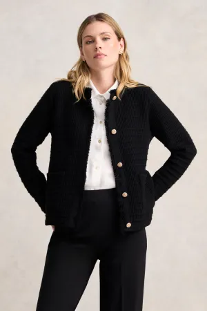 Tweed Knit Jacket - Black