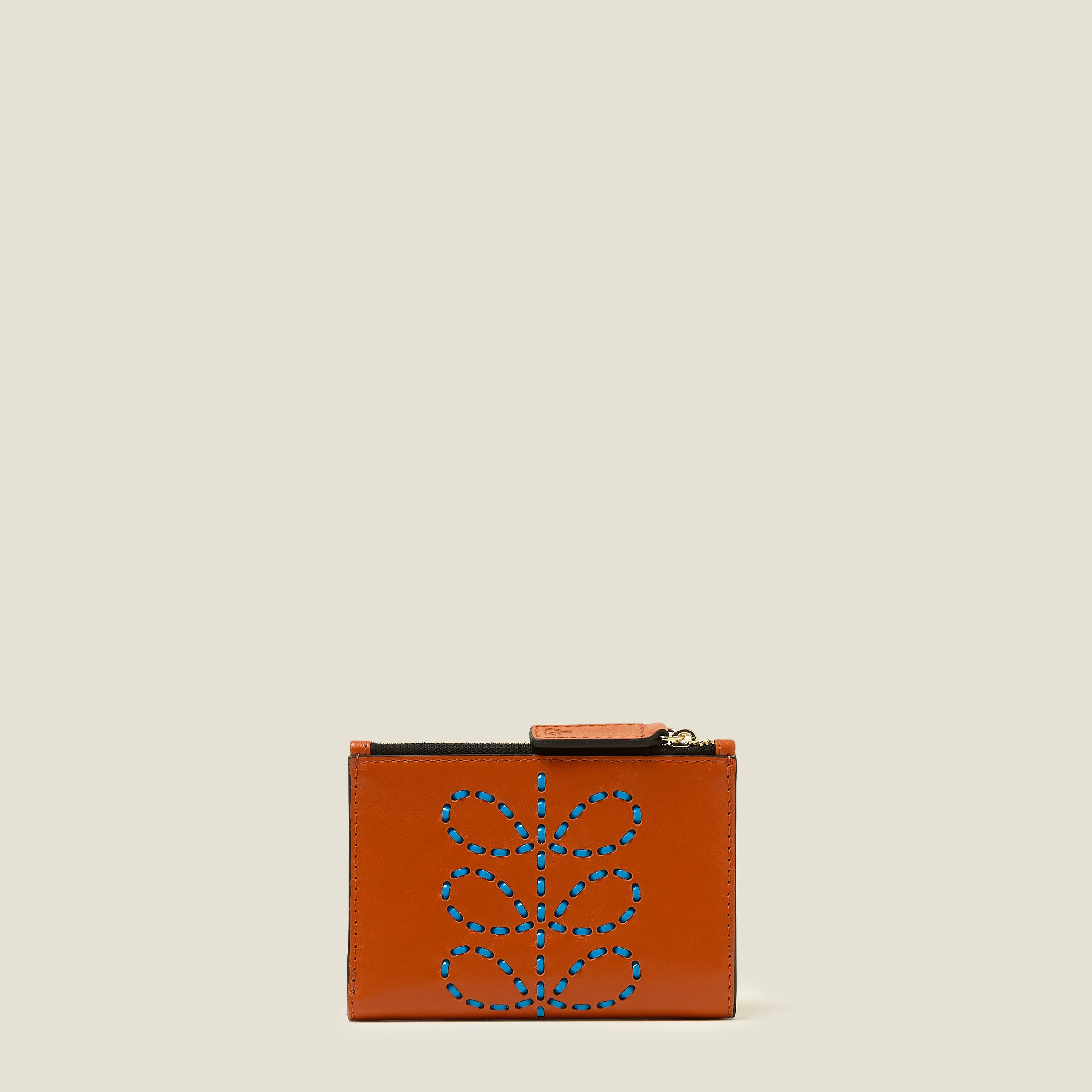 Two Way Coin Purse - Whipstitch Stem Orange