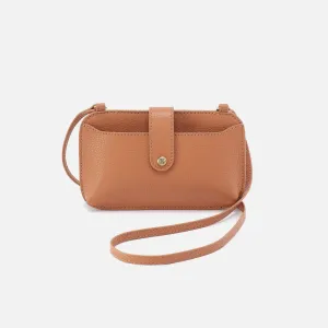 Vida Phone Crossbody in Micro Pebbled Leather - Biscuit