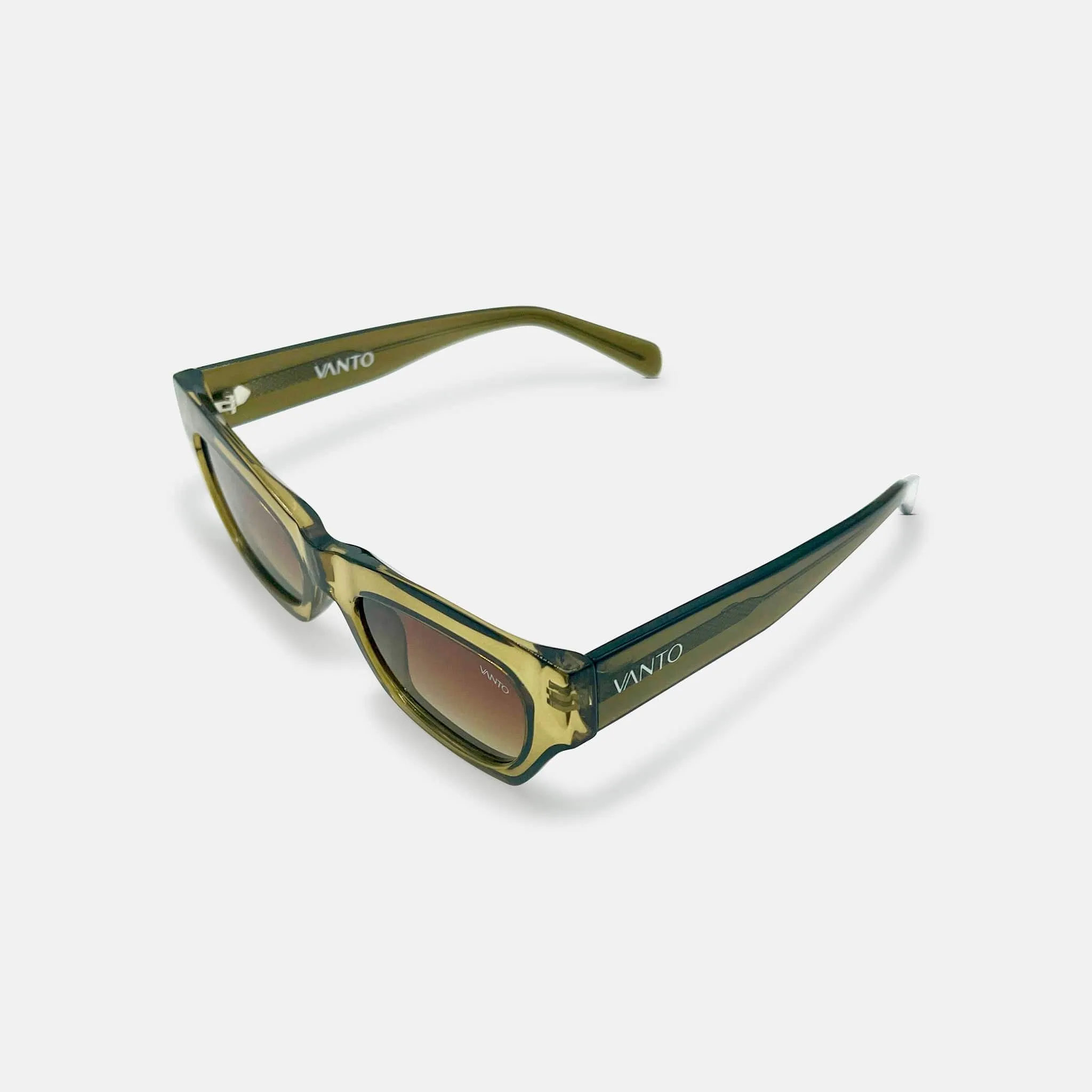 Viper Rectangular Sunglasses in Gold Acetate