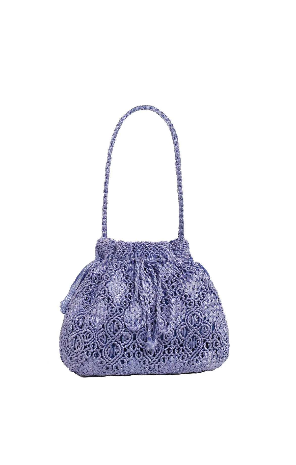 Yellow Silk Macramé Handbag