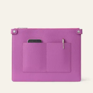 Zipped Pocket Divider | Purple Rose with Silver hardware
